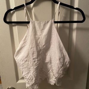 White lace halter top